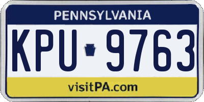 PA license plate KPU9763