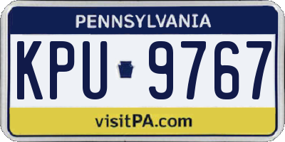 PA license plate KPU9767