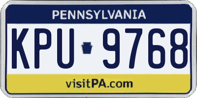 PA license plate KPU9768