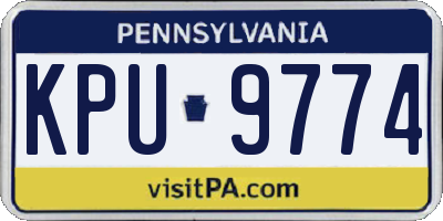 PA license plate KPU9774