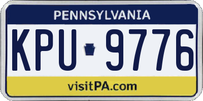 PA license plate KPU9776