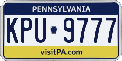 PA license plate KPU9777