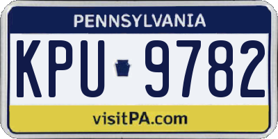 PA license plate KPU9782
