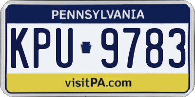 PA license plate KPU9783