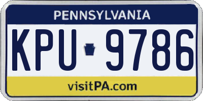 PA license plate KPU9786