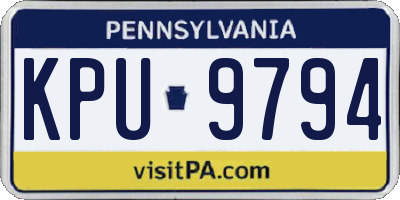PA license plate KPU9794