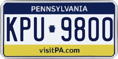PA license plate KPU9800