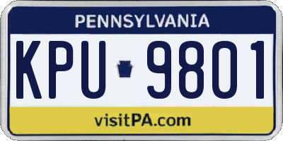 PA license plate KPU9801