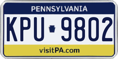 PA license plate KPU9802