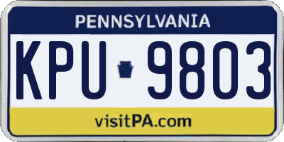 PA license plate KPU9803