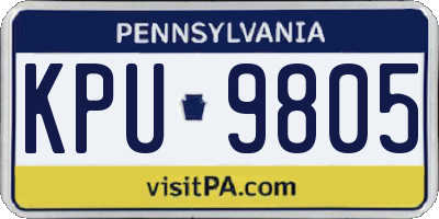 PA license plate KPU9805