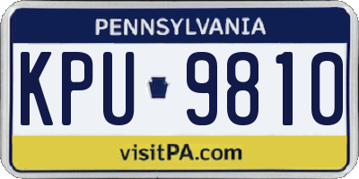 PA license plate KPU9810