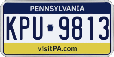 PA license plate KPU9813