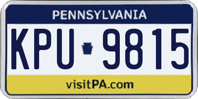 PA license plate KPU9815