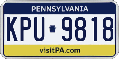 PA license plate KPU9818