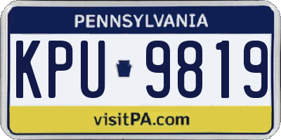 PA license plate KPU9819