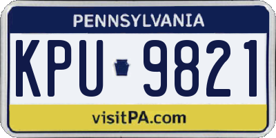PA license plate KPU9821