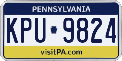 PA license plate KPU9824