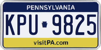 PA license plate KPU9825