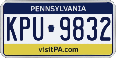 PA license plate KPU9832