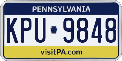 PA license plate KPU9848