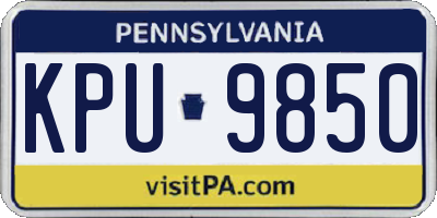 PA license plate KPU9850