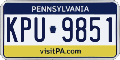 PA license plate KPU9851