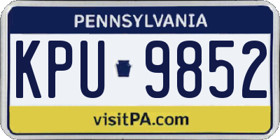 PA license plate KPU9852