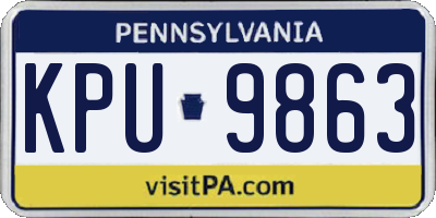 PA license plate KPU9863