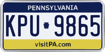 PA license plate KPU9865