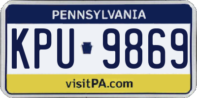 PA license plate KPU9869
