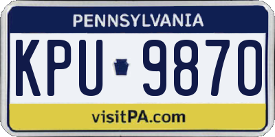 PA license plate KPU9870