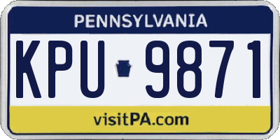 PA license plate KPU9871