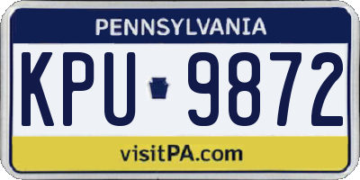 PA license plate KPU9872