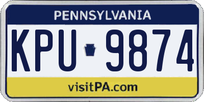 PA license plate KPU9874