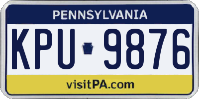 PA license plate KPU9876