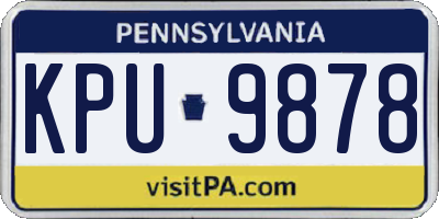 PA license plate KPU9878