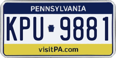 PA license plate KPU9881