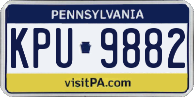 PA license plate KPU9882