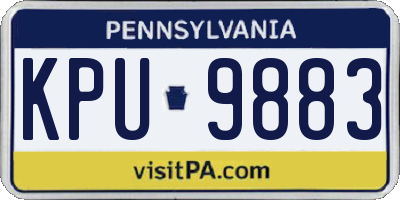 PA license plate KPU9883