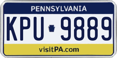 PA license plate KPU9889