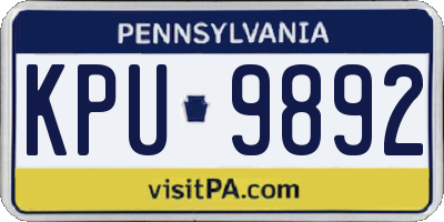 PA license plate KPU9892