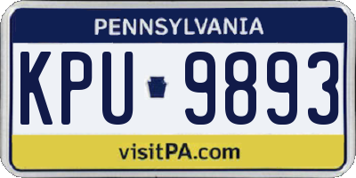 PA license plate KPU9893