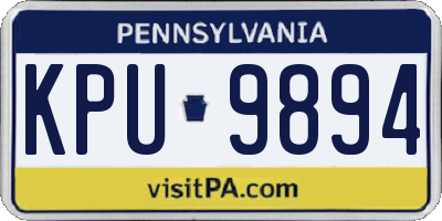 PA license plate KPU9894