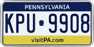 PA license plate KPU9908