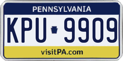 PA license plate KPU9909