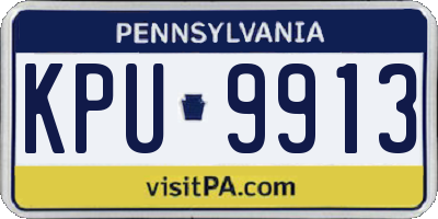 PA license plate KPU9913