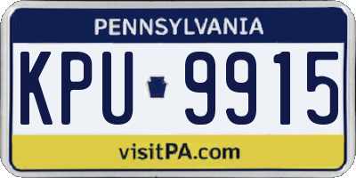 PA license plate KPU9915