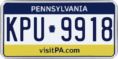 PA license plate KPU9918