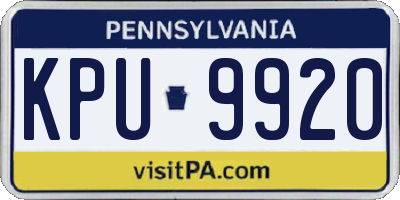 PA license plate KPU9920